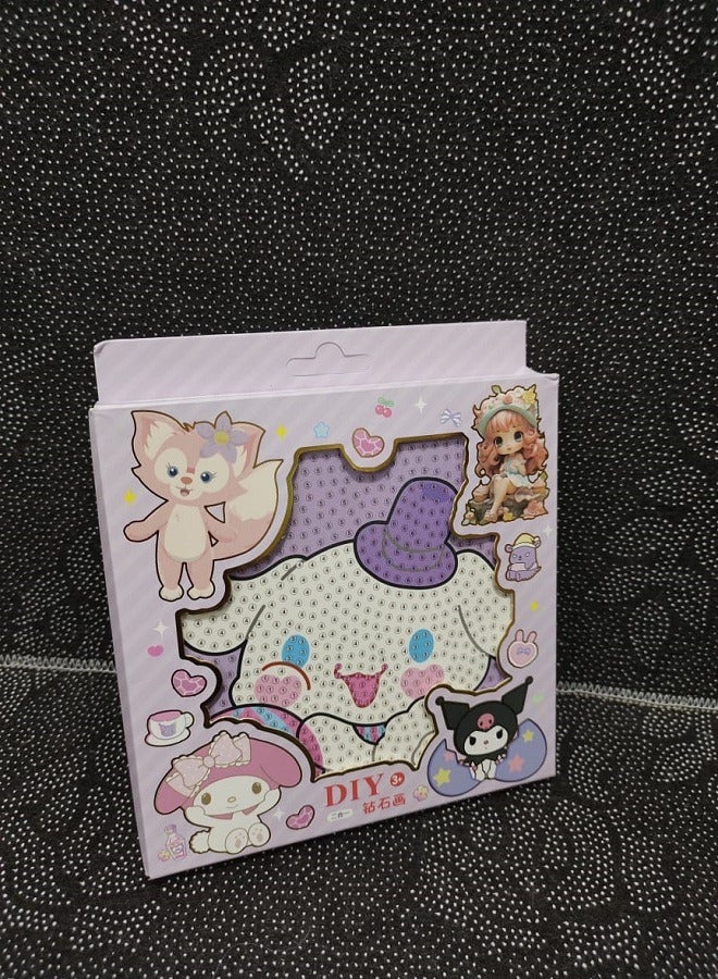 Diy Diamond Painting Kit for Kids Develop Focus Skills and Patience, Improve Visual Coordination With a Frame (Cinnamoroll) - Image 1