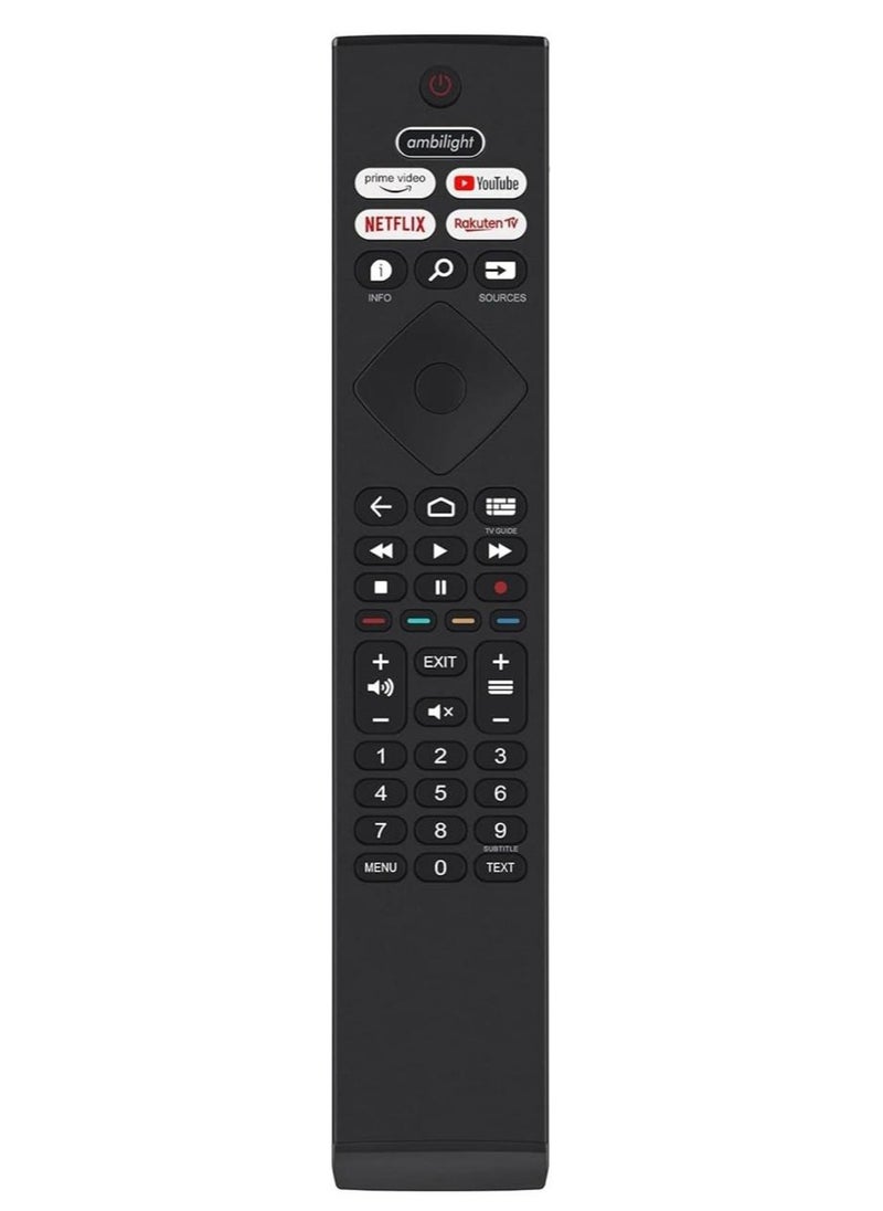 ريموت كنترولز - جهاز تحكم عن بعد عالمي لتلفزيون فيليبس الذكي، بديل لتلفزيون HDTV 4K UHD المنحني QLED والمزيد مع أزرار YouTube وNetflix وPrime Video وRakuten TV - Image 1