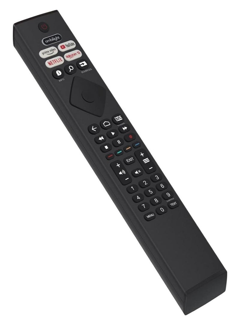 ريموت كنترولز - جهاز تحكم عن بعد عالمي لتلفزيون فيليبس الذكي، بديل لتلفزيون HDTV 4K UHD المنحني QLED والمزيد مع أزرار YouTube وNetflix وPrime Video وRakuten TV - Image 1