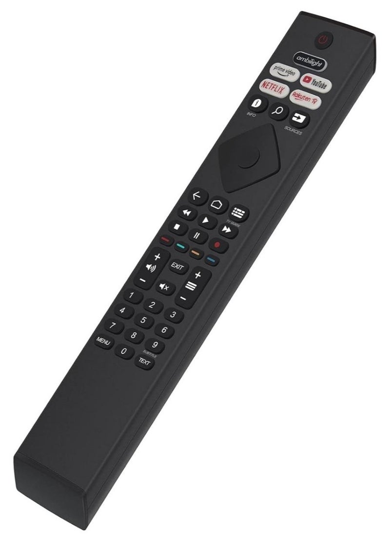 ريموت كنترولز - جهاز تحكم عن بعد عالمي لتلفزيون فيليبس الذكي، بديل لتلفزيون HDTV 4K UHD المنحني QLED والمزيد مع أزرار YouTube وNetflix وPrime Video وRakuten TV - Image 1