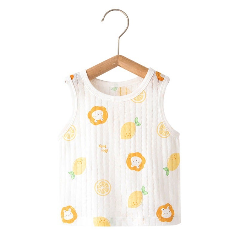 Newborn Baby''s Vest Boys'' Inner Wear Base Girls'' Sling Children''s Vest Pure Cotton Summer Thin Summer Dress - Image 2