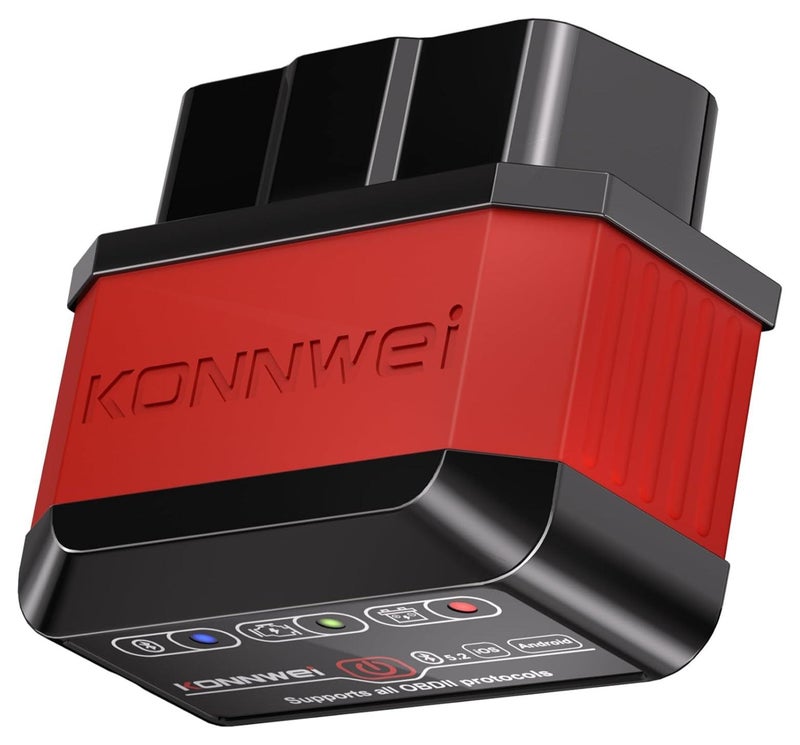Konnwei OBD2 Scanner Bluetooth 5.2, Wireless Auto Fixd Car Diagnostic Tool，Works with iOS/Android，Car Check Engine Car Code Reader, Clear Error Code ，Performance Test ，Applicable to 99% of Cars - Image 1