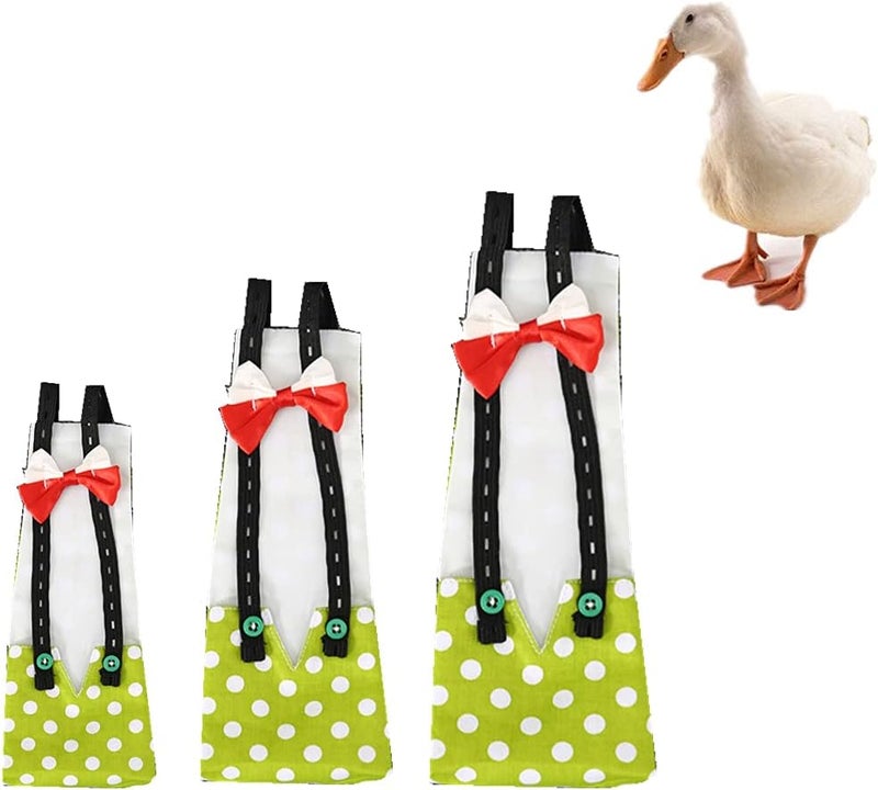 Winmany Chicken Duck Goose Diaper Washable Pet Bow Tie Diapers for Hens Roosters Poultry 1 Pack (L, Green) - Image 1