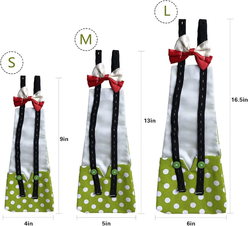 Winmany Chicken Duck Goose Diaper Washable Pet Bow Tie Diapers for Hens Roosters Poultry 1 Pack (L, Green) - Image 2