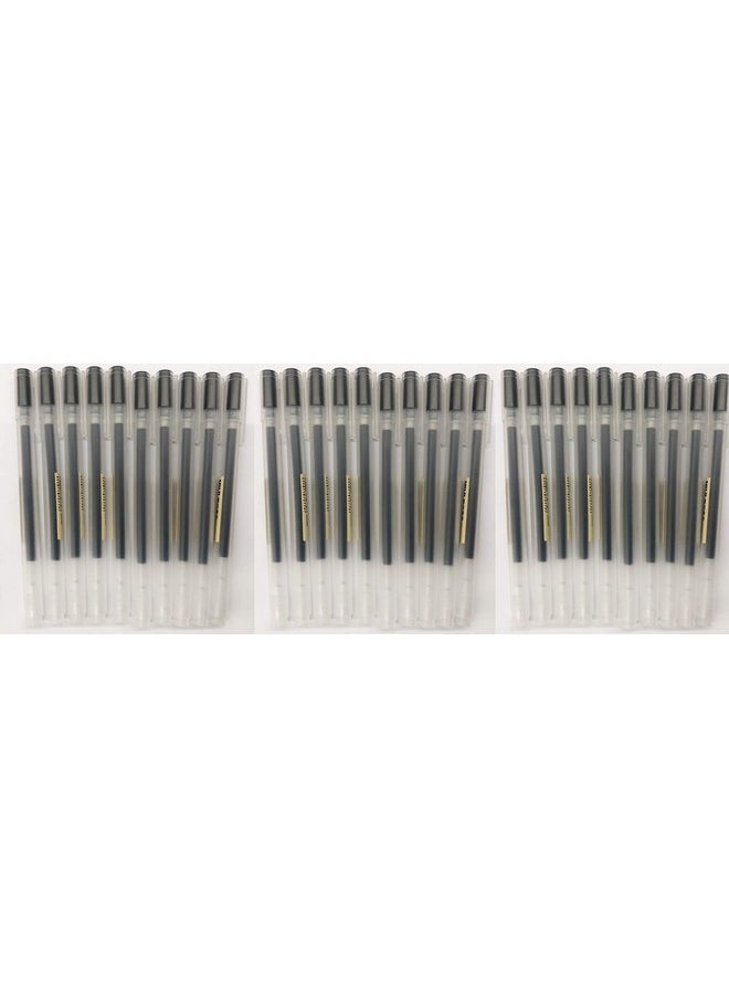 MUJI Muji Gel Ink Ball Point Pen, 0.38-mm, Black,10pcs x 3set 
