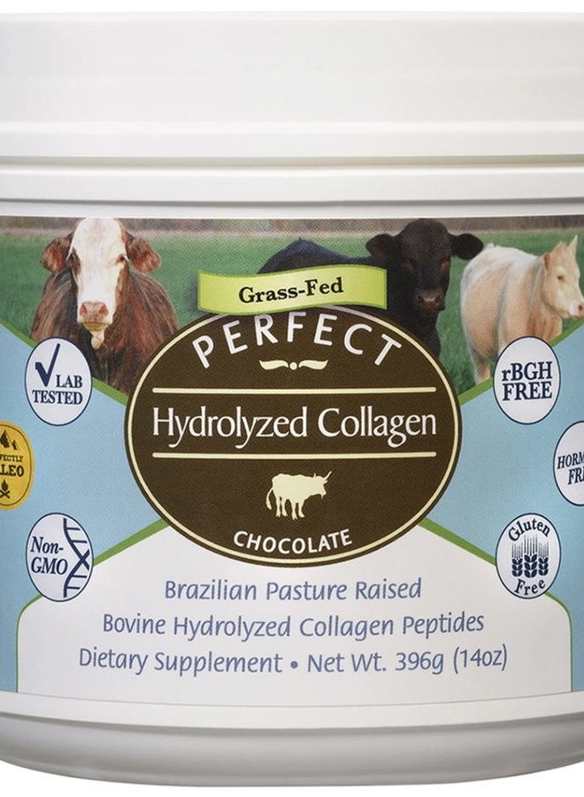 Perfect Supplements Perfect Hydrolyzed Collagen Chocolate - 14 oz - Bovine Hydrolyzed Collagen Peptides - Pesticide & Hormone Free - Brazilian Pasture Raised - Image 1