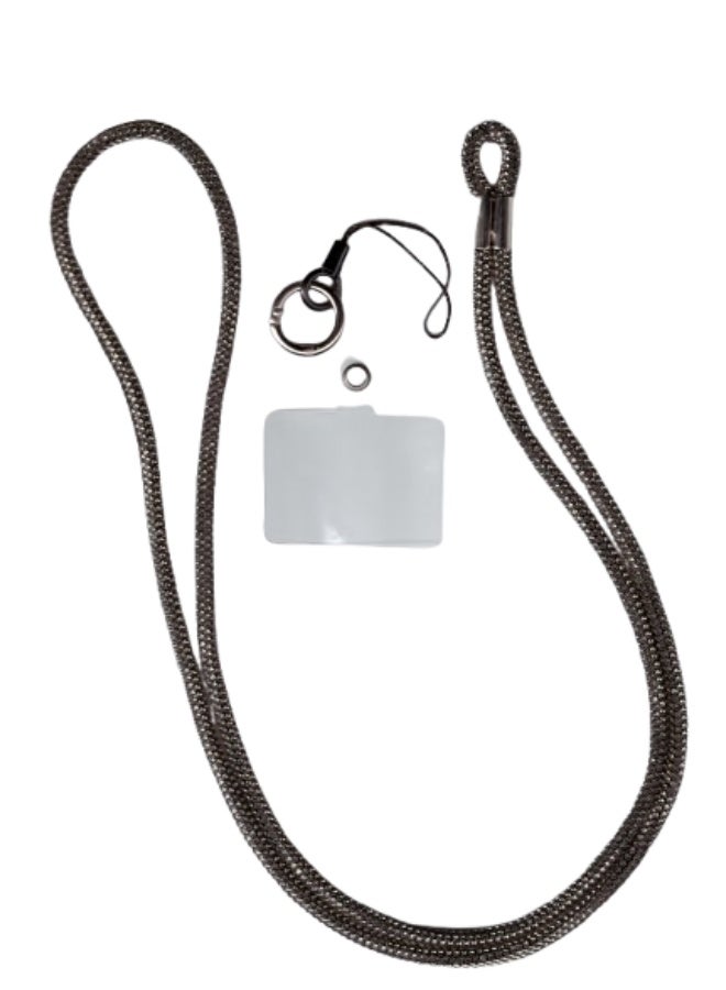 Shiny Rhinestone Wristband with Keychain and Card Holder, Universal Mobile Phone Chain and Handbag Strap for Women