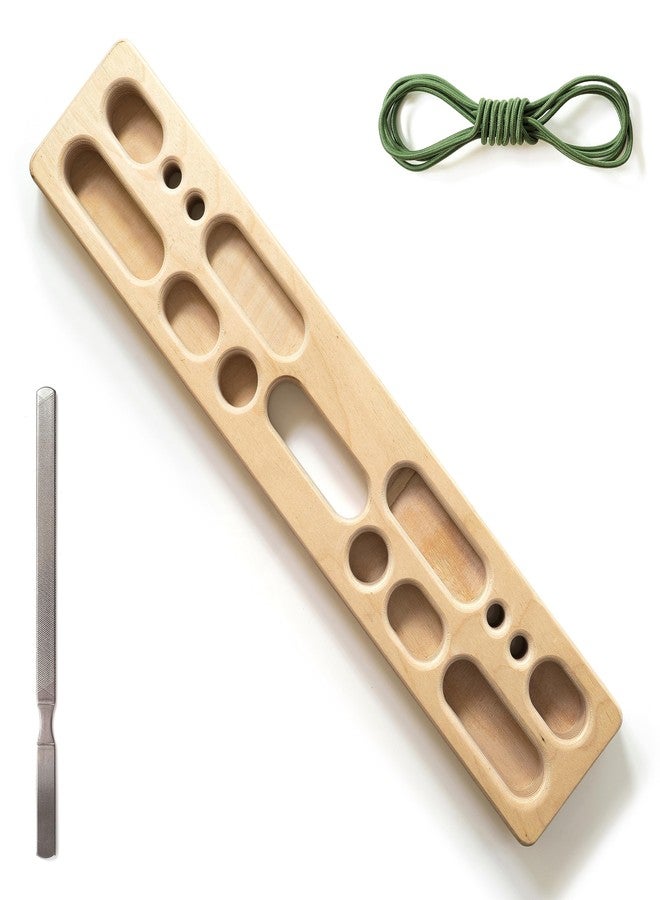 McEtt Climbing Board - Portable Rock Climbing Training Hangboard - Finger Grip Strengthener Trainer with Edges and Pockets - Includes Finger File - Image 1