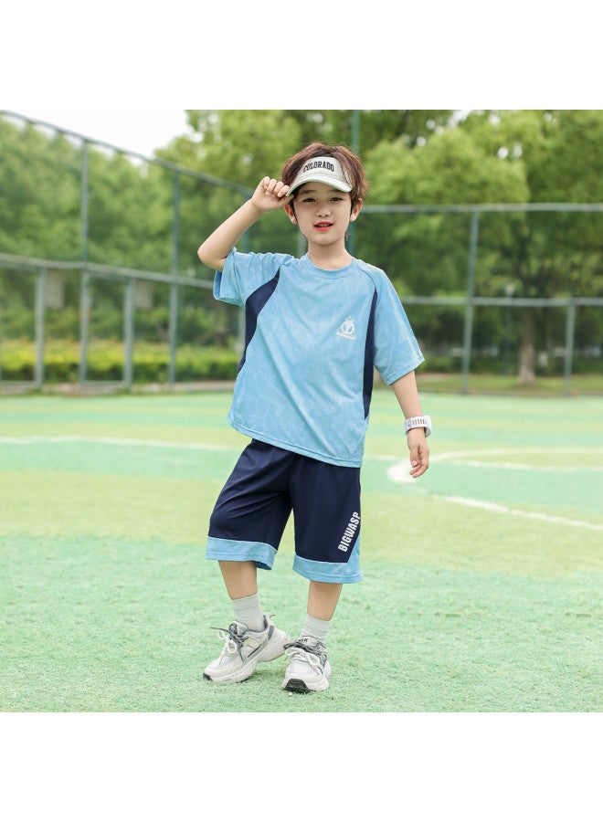 Bumblebee Boys' Sportswear Set 2025 Summer New Mesh Breathable Basketball Outfit Two-piece Casual Trendy Outfit For Big Kids - Image 5