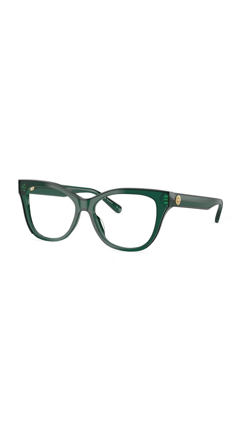 Tory Burch Women's Monogram Cat Eye Eyeglasses, Trans Sage Grn/Dk Grn Piping, One Size - Image 1