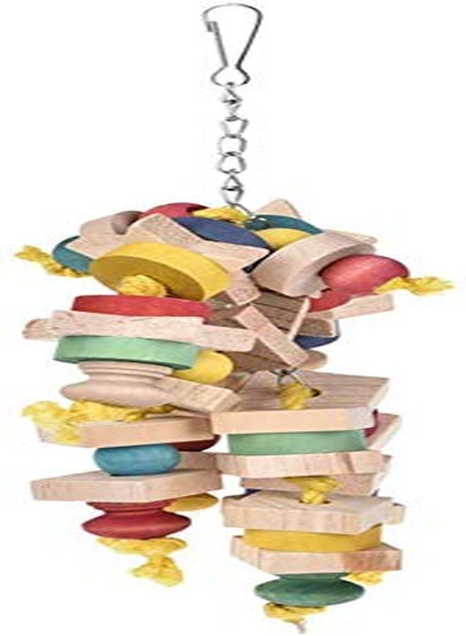 Litewoo Bird Chew Toy Natural Wood Blocks Hanging Swing Cage Accessories for Small Medium Parrot African Grey Cockatoo Parakeet Cockatiel Conure Finch Budgie - Image 4