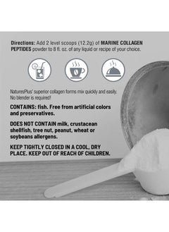 Nature's Plus NaturesPlus Marine Collagen Peptides, Unflavored - .53 lb Tub - Hydrolyzed Protein Powder - Supports Vital Organs, Joint Mobility & Hair, Skin & Nails - Gluten-Free, Non-GMO - 20 Servings  - Image 5