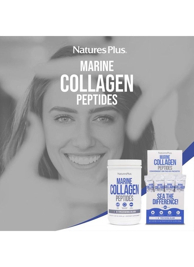 Nature's Plus - NaturesPlus Marine Collagen Peptides, Unflavored - .53 lb Tub - Hydrolyzed Protein Powder - Supports Vital Organs, Joint Mobility & Hair, Skin & Nails - Gluten-Free, Non-GMO - 20 Servings - Image 1