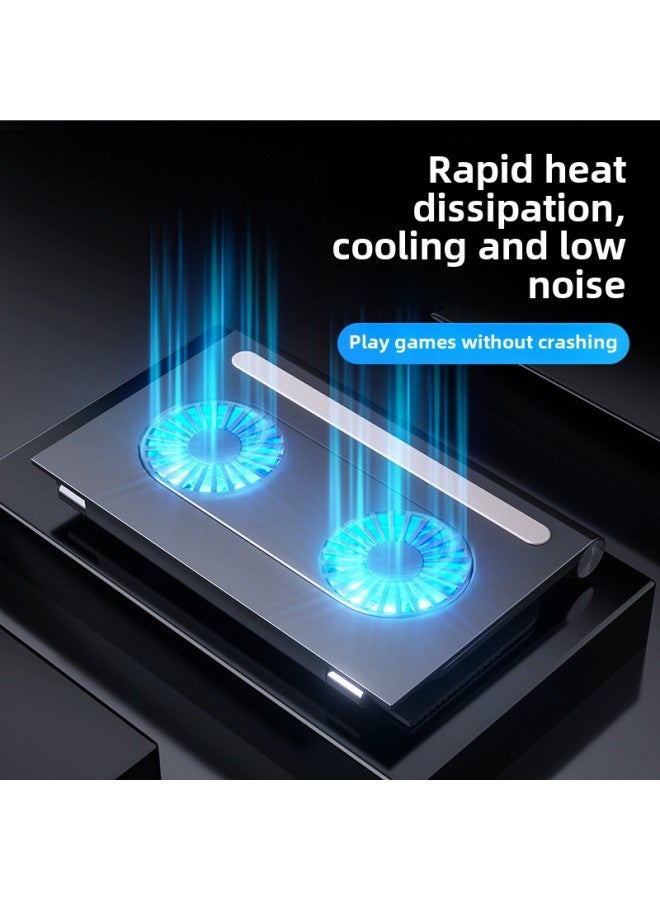 Loquat Laptop Stand Tablet Desktop Lifting Stand Portable Folding Cooling Fan Computer Stand-Color:Cool Black-portable Computer Cooling Bracket  - Image 5