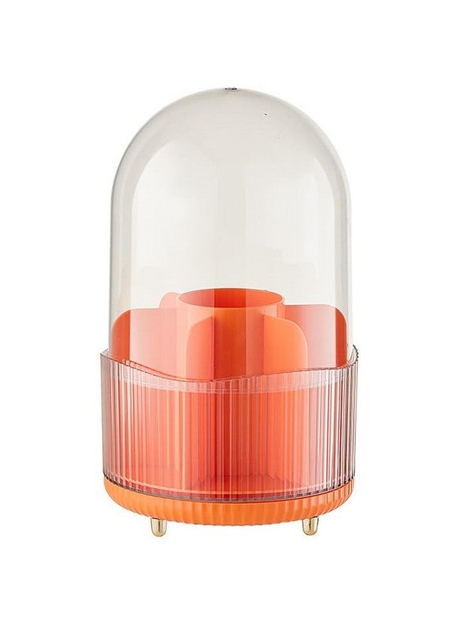 ستار ورك حامل فرش المكياج من ستار وورك مع غطاء، منظم مكياج يدور 360 درجة، كوب فرش مكياج بـ 7 فتحات، لتزيين الزينة، حامل فرش طلاء، منظم حامل فرش مكياج، منظم فرش مكياج. (برتقالي) - Image 1