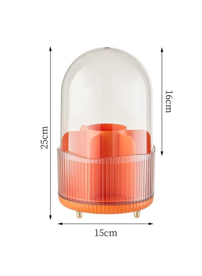 ستار ورك حامل فرش المكياج من ستار وورك مع غطاء، منظم مكياج يدور 360 درجة، كوب فرش مكياج بـ 7 فتحات، لتزيين الزينة، حامل فرش طلاء، منظم حامل فرش مكياج، منظم فرش مكياج. (برتقالي) - Image 4