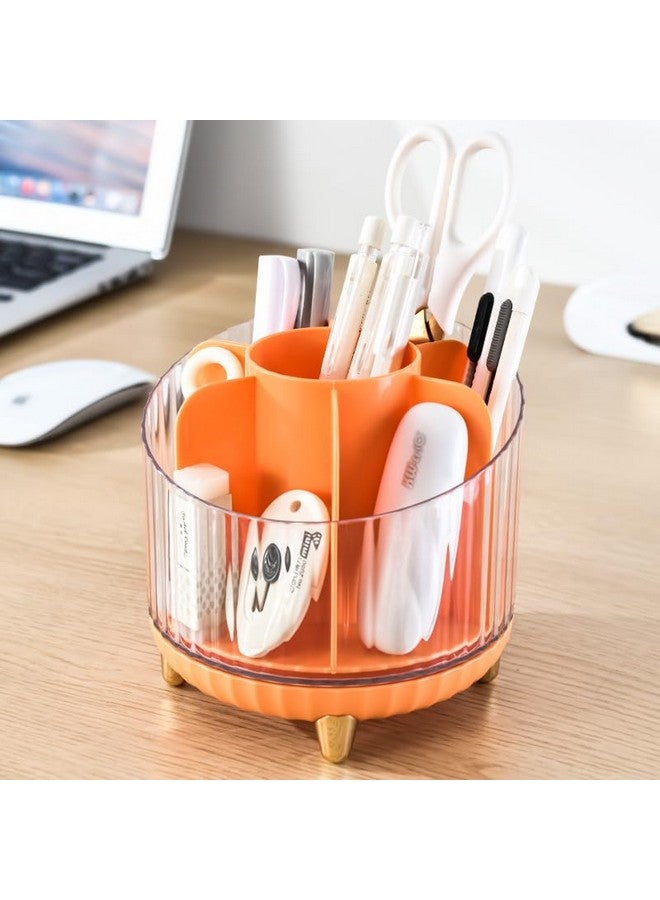 ستار ورك حامل فرش المكياج من ستار وورك مع غطاء، منظم مكياج يدور 360 درجة، كوب فرش مكياج بـ 7 فتحات، لتزيين الزينة، حامل فرش طلاء، منظم حامل فرش مكياج، منظم فرش مكياج. (برتقالي) - Image 5