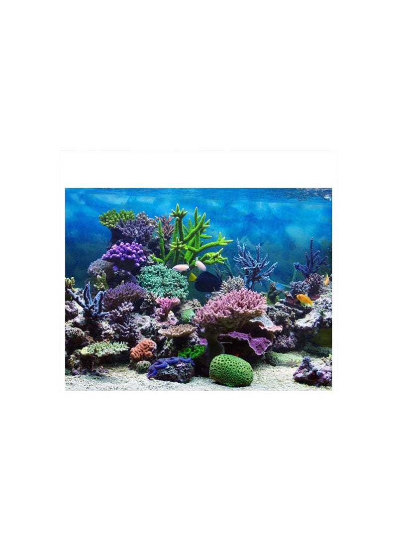 GGOOT Decorative Poster for Aquarium Underwater Coral Decals PVC Sticker Adhesive Decors for Aquarium Background(61 * 30cm) - Image 1