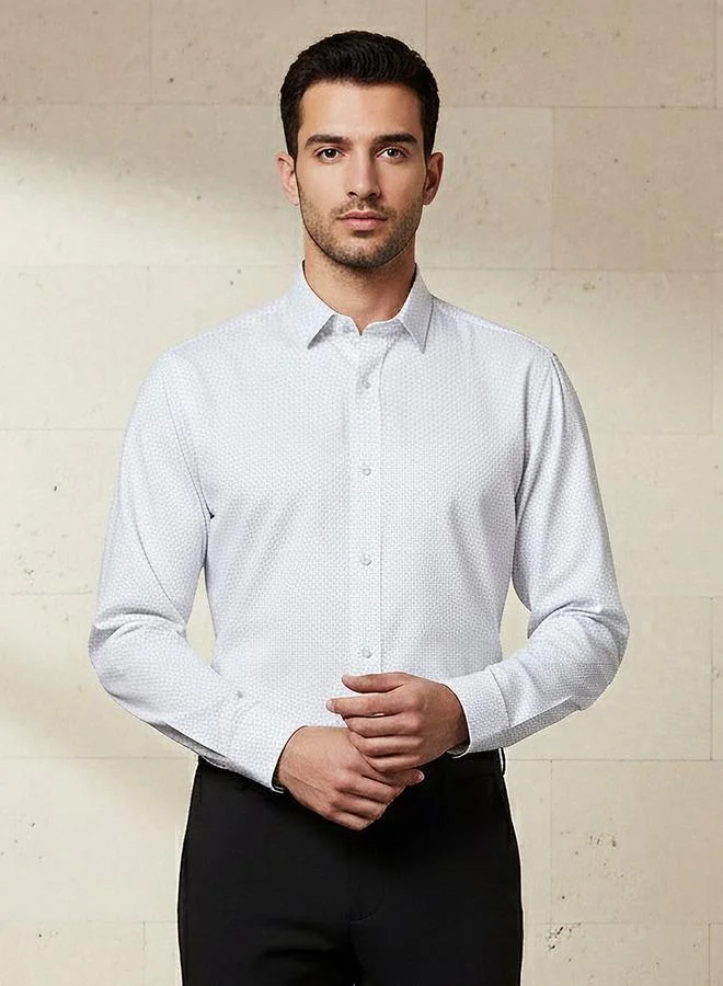 Splash FAV Men Slim Fit Collared Printed Long Sleeve Shirt