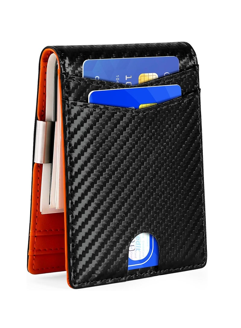 أوزيغالور المحفظة العريضة للرجال 12 مدخلًا للبطاقات نافذة هوية مع مقبض للنقود علبة الهدية - Image 1