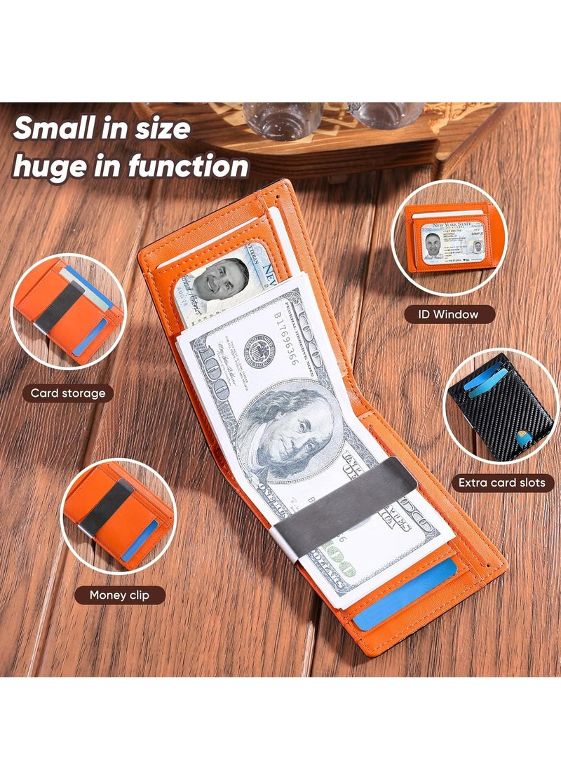 أوزيغالور المحفظة العريضة للرجال 12 مدخلًا للبطاقات نافذة هوية مع مقبض للنقود علبة الهدية - Image 3