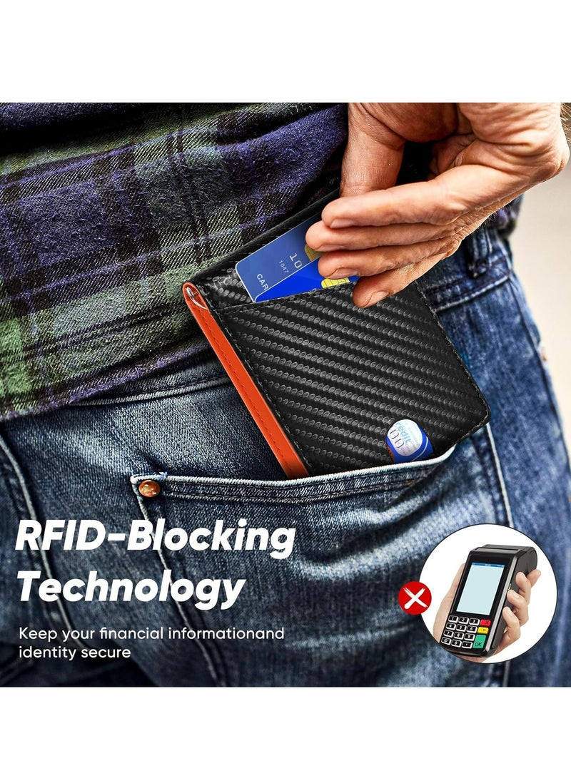 أوزيغالور المحفظة العريضة للرجال 12 مدخلًا للبطاقات نافذة هوية مع مقبض للنقود علبة الهدية - Image 4