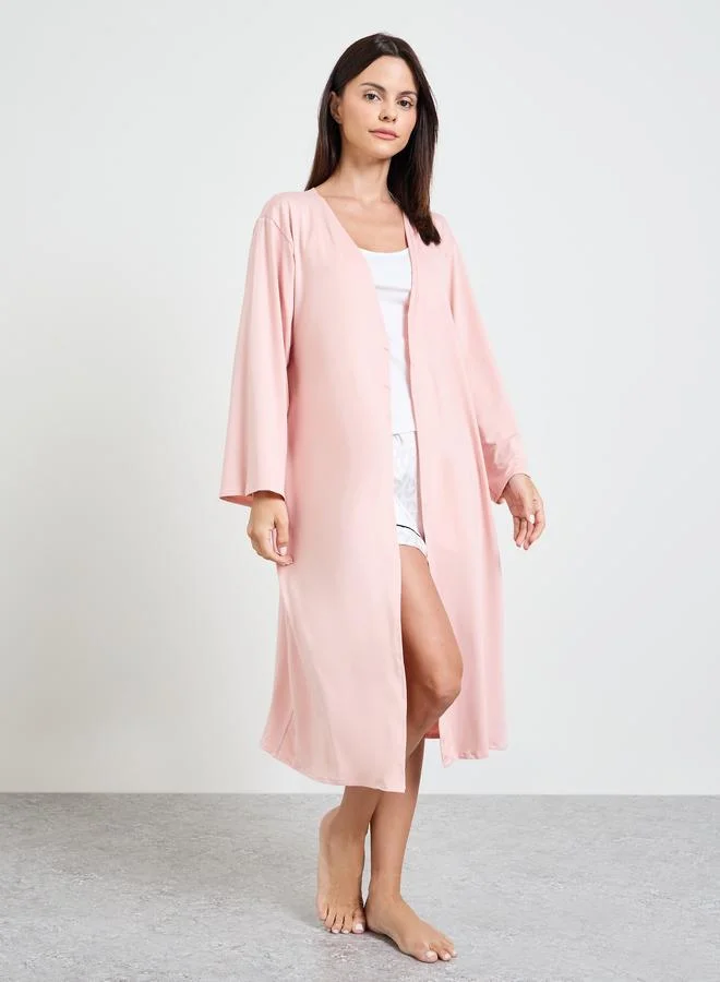 Take Two Pink Long Sleeve Nightwear Robe