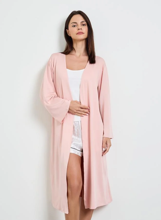 Take Two Pink Long Sleeve Nightwear Robe