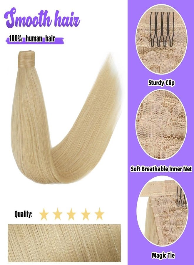 وينسكاي وصلة شعر ذيل حصان من شعر بشري طبيعي بطول 14 بوصة ووزن 80 غرام، لون أشقر فاتح، للنساء (14 بوصة، أشقر فاتح) - Image 3