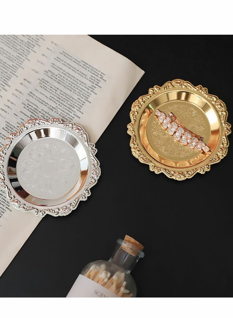 NIBEMINENT Jewelry Display Dish, Golden Nordic Style Sink Vanity Trays Cosmetics Organizer Soap Dish Candle Holder Trinket Tray Decorative Sundries  - Image 5
