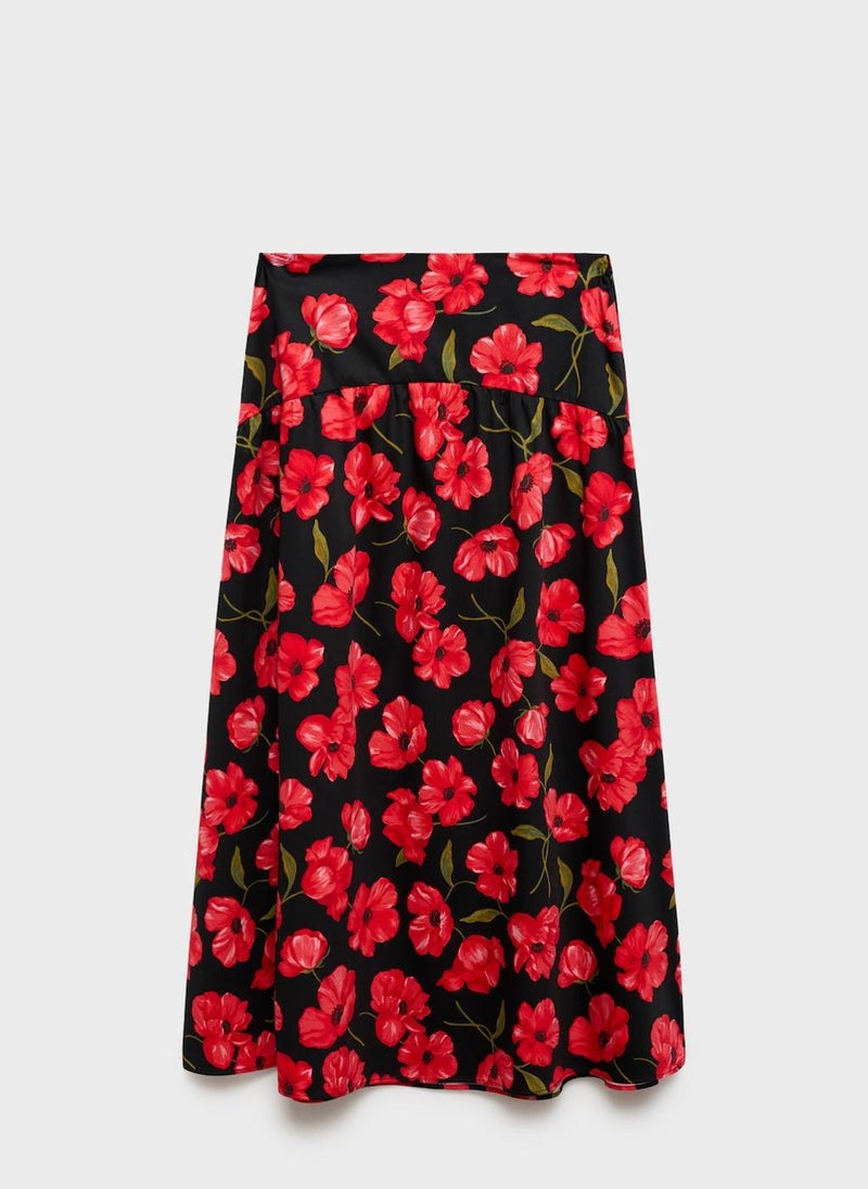 MANGO Floral-Print Flared Skirt  - Image 5