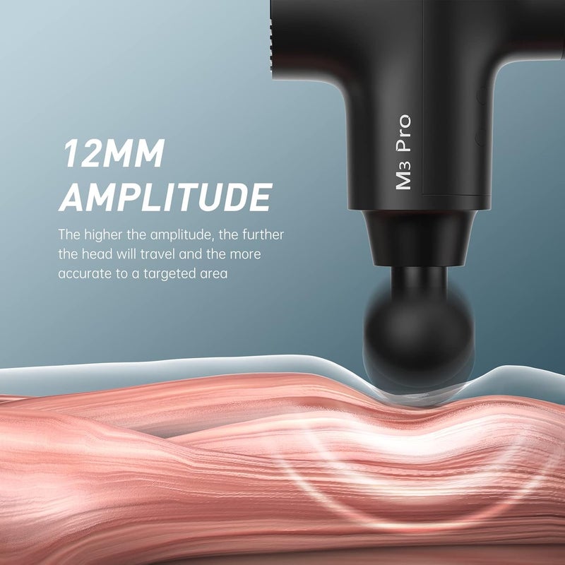 opove M3 Pro 2 Massage Gun Deep Tissue Percussion Muscle Massager for Workout Handheld Percussive Therapy Fascia Gun for Athletes Fast Recovery 48 Hours Long Battery Life Powerful Quiet Black - Image 2