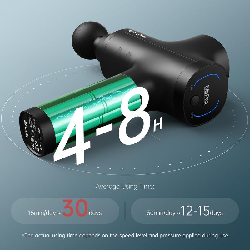 opove M3 Pro 2 Massage Gun Deep Tissue Percussion Muscle Massager for Workout Handheld Percussive Therapy Fascia Gun for Athletes Fast Recovery 48 Hours Long Battery Life Powerful Quiet Black - Image 4