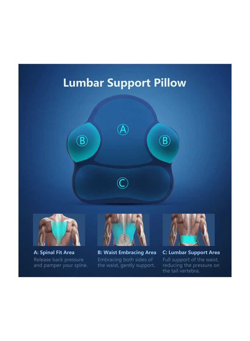Zikra Lumbar Support Pillow for Office Chair, Memory Foam Back Support Pillow Cushion for Back Pain Relief,  Improved Posture Pillow with Adjustable Strap for Car, Office, Computer, Gaming Chair - Image 3