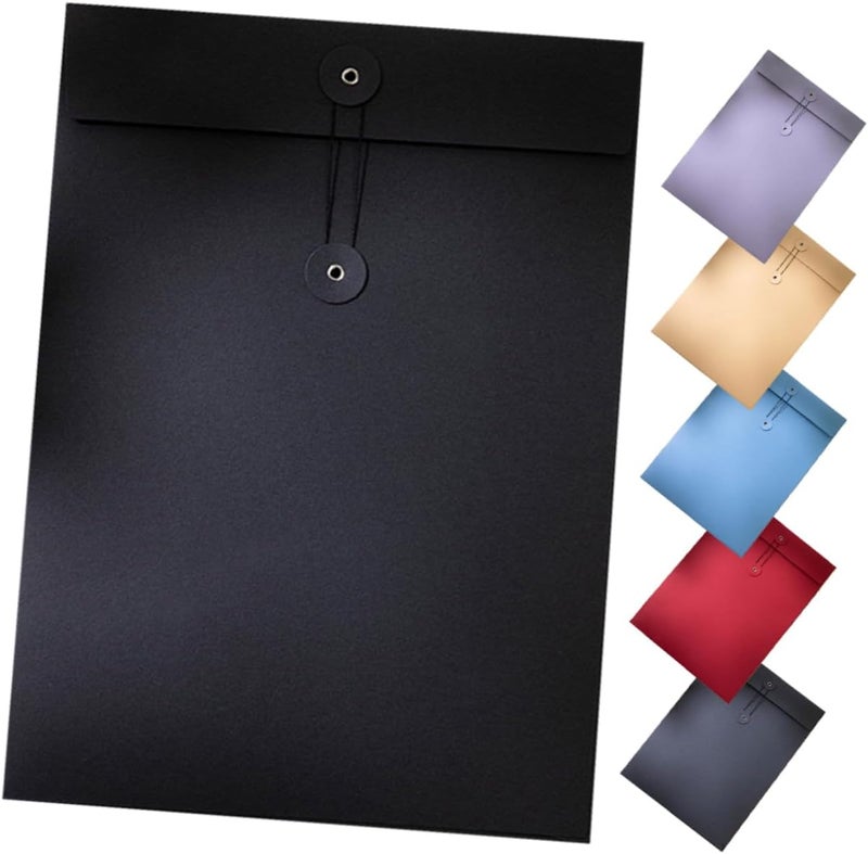 Operitacx 6pcs Document Holder with String Tie Closure Portable File Organizer for Office and School Chic Paper Storage Pouch Colors - Image 1