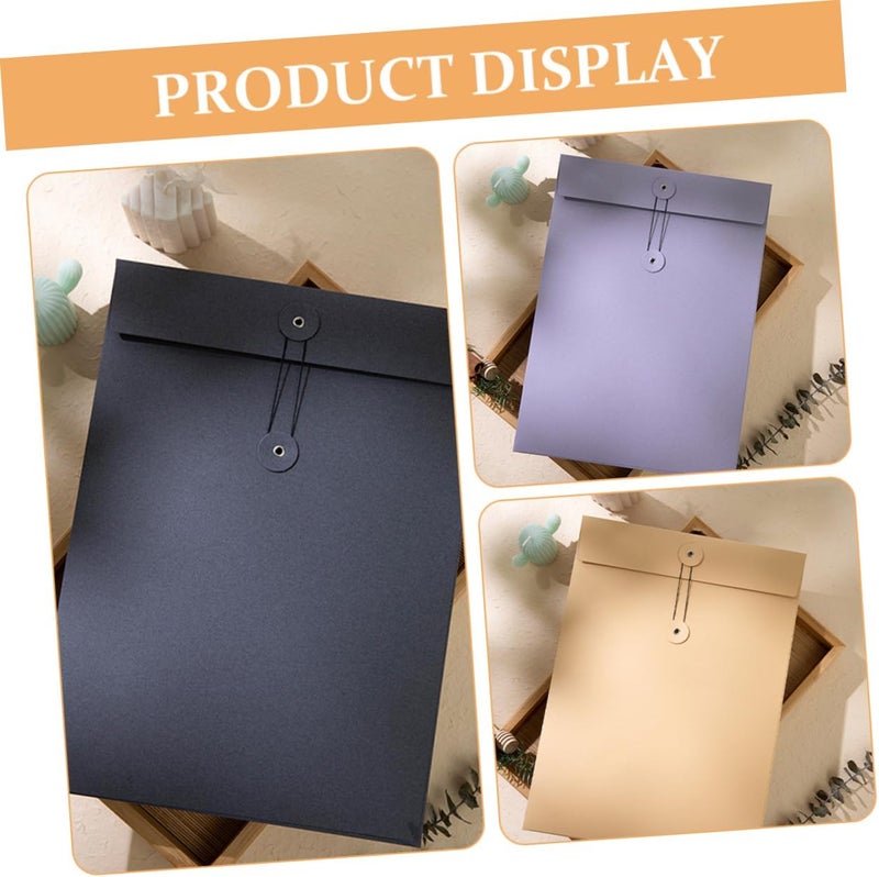Operitacx 6pcs Document Holder with String Tie Closure Portable File Organizer for Office and School Chic Paper Storage Pouch Colors - Image 3