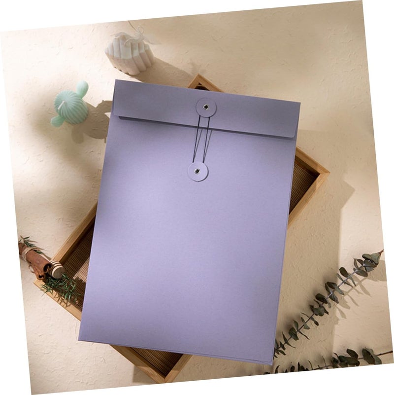 Operitacx 6pcs Document Holder with String Tie Closure Portable File Organizer for Office and School Chic Paper Storage Pouch Colors - Image 4