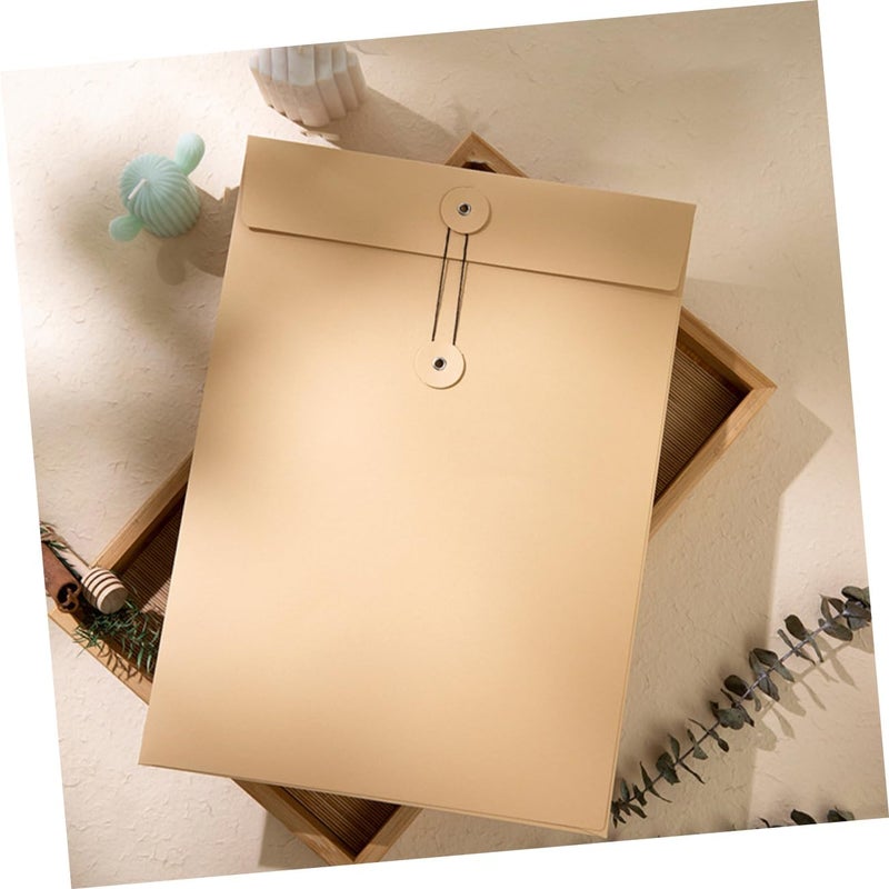 Operitacx 6pcs Document Holder with String Tie Closure Portable File Organizer for Office and School Chic Paper Storage Pouch Colors - Image 5