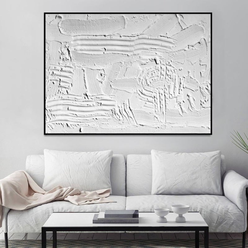 ماركتنا لوحة جداربة قماشية مطبوعة بتصميم اللوحة الجبسية مع برواز مجوف مقاس (60×40) قطعة واحدة - Image 1