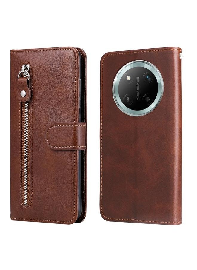 Zaboon Case For Honor X9c / Magic7 Lite Fashion Calf Texture Zipper Leather Phone Case  - Image 1