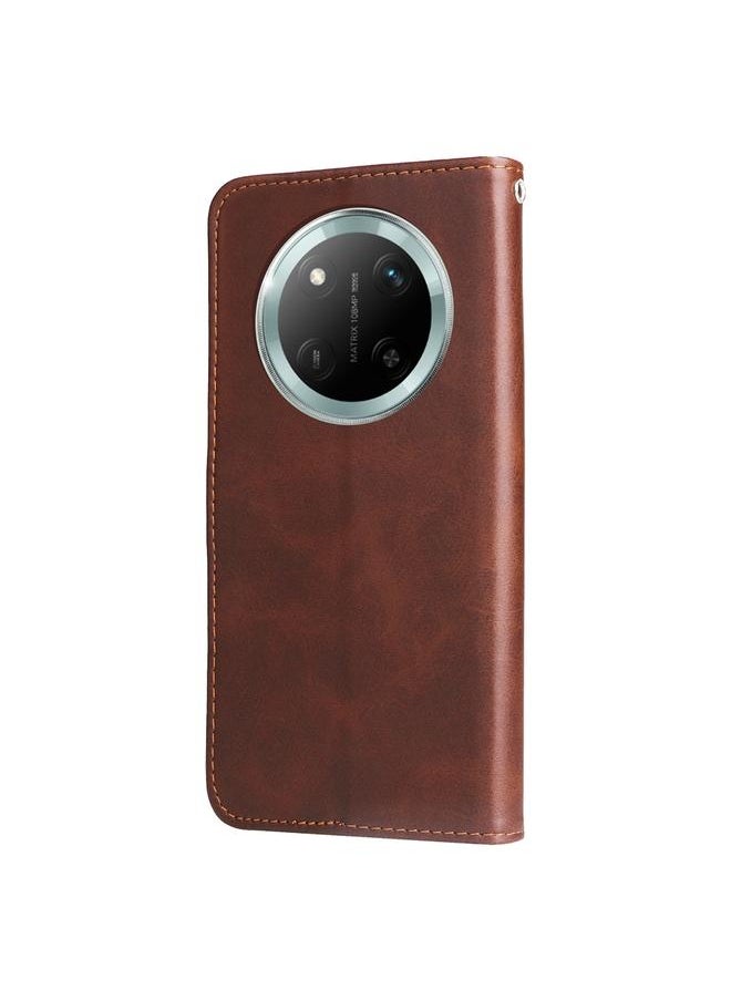 Zaboon Case For Honor X9c / Magic7 Lite Fashion Calf Texture Zipper Leather Phone Case  - Image 3