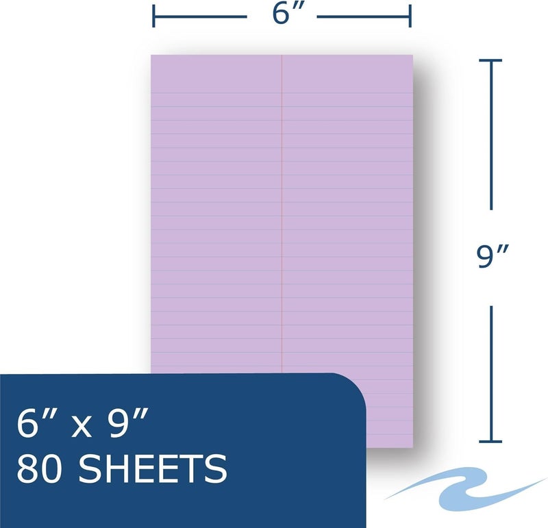 Roaring Spring Enviroshades Colored Steno Books, 4 Pack of Memo Pads, Recycled Orchid Paper, 6" x 9", 80 Sheets, Gregg Ruled, Perforated, Wirebound, Heavy Chipboard Back - Image 2