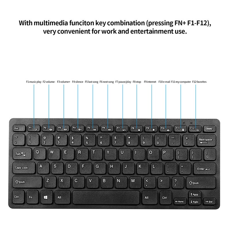 KM901 Keyboard Combo 2.4G Wireless 78 Key Mini Keyboard and Set Portable Office Combo - Image 2