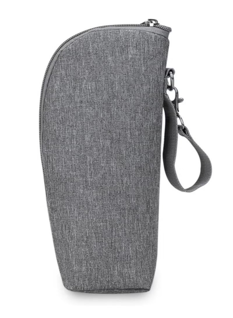 Baby Bottle Cooler Bag, Insulated Breastmilk Cooler Tote Bag, Carrying Portable Nursing Bottle Cooler Warmer Bag for Nursing Mom Daycare Travel, Grey.