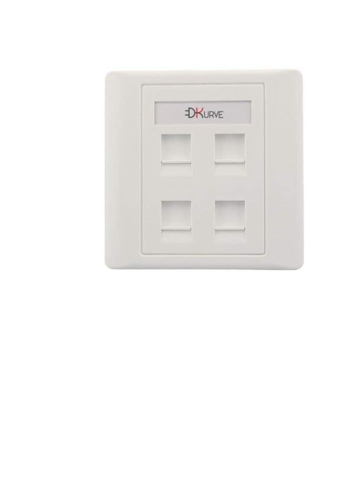 DKURVE® Faceplate Four Port with RJ45 female to female coupler Socket