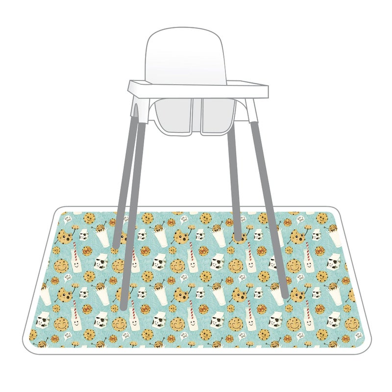 BapronBaby Cookies & Milk Splash Mat - Waterproof Catch-All for Under High Chairs, Floors, Tables, Playtime or Arts & Crafts - Machine Washable - 45" x 45â€ - Image 3
