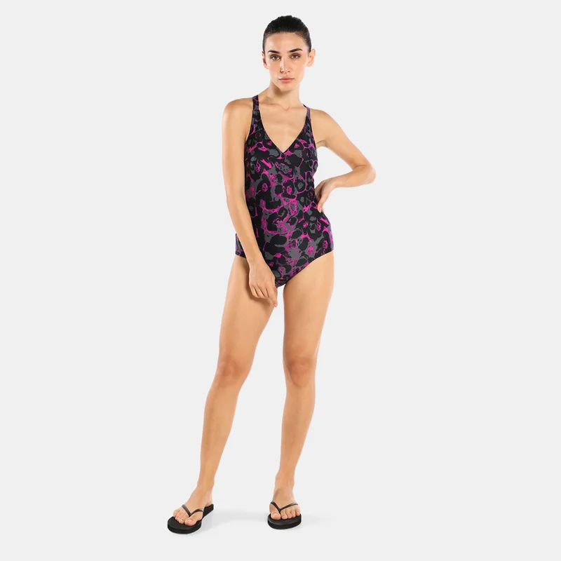 speedo Black Women's Lexi Printed Shaping Swimsuit for Women | Best Price UAE