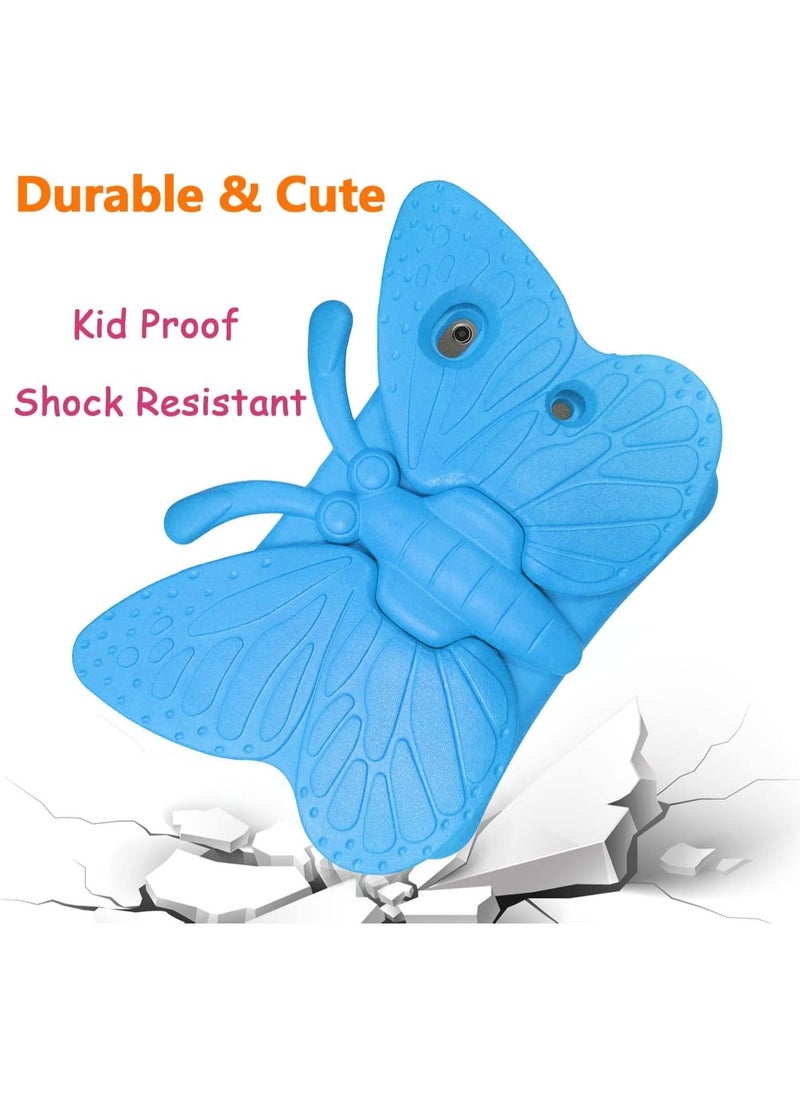 IAF iPad 9th 8th 7th Generation Case Kids Girls, Cute Butterfly Shockproof EVA Foam Super Protection Stand Cover for iPad 2021 2020 2019 10.2" and iPad Air 3 Pro 10.5" - Blue - Image 3