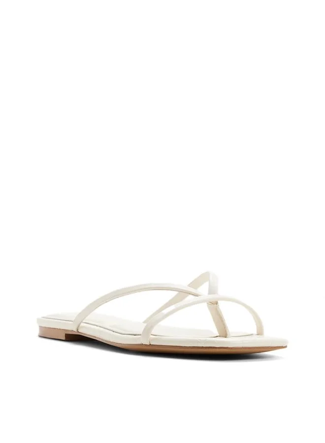 Aldo  Stivie Ladies White Flat Sandals for Women | Best Price UAE