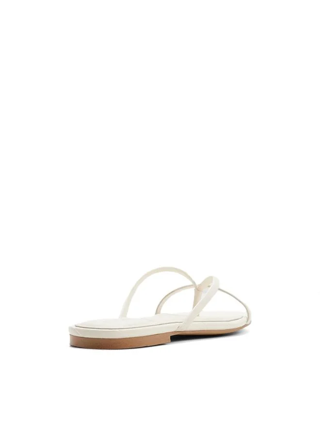 Aldo  Stivie Ladies White Flat Sandals for Women | Best Price UAE